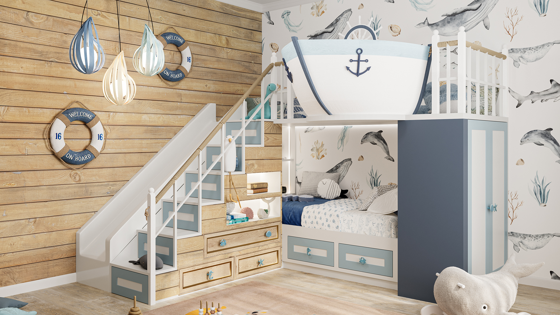 Cameretta bambino in stile nautico 'The Little Sailor' 