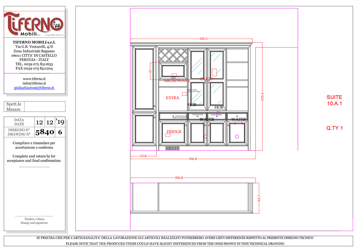 Disegno tecnico professionale Tiferno Mobili