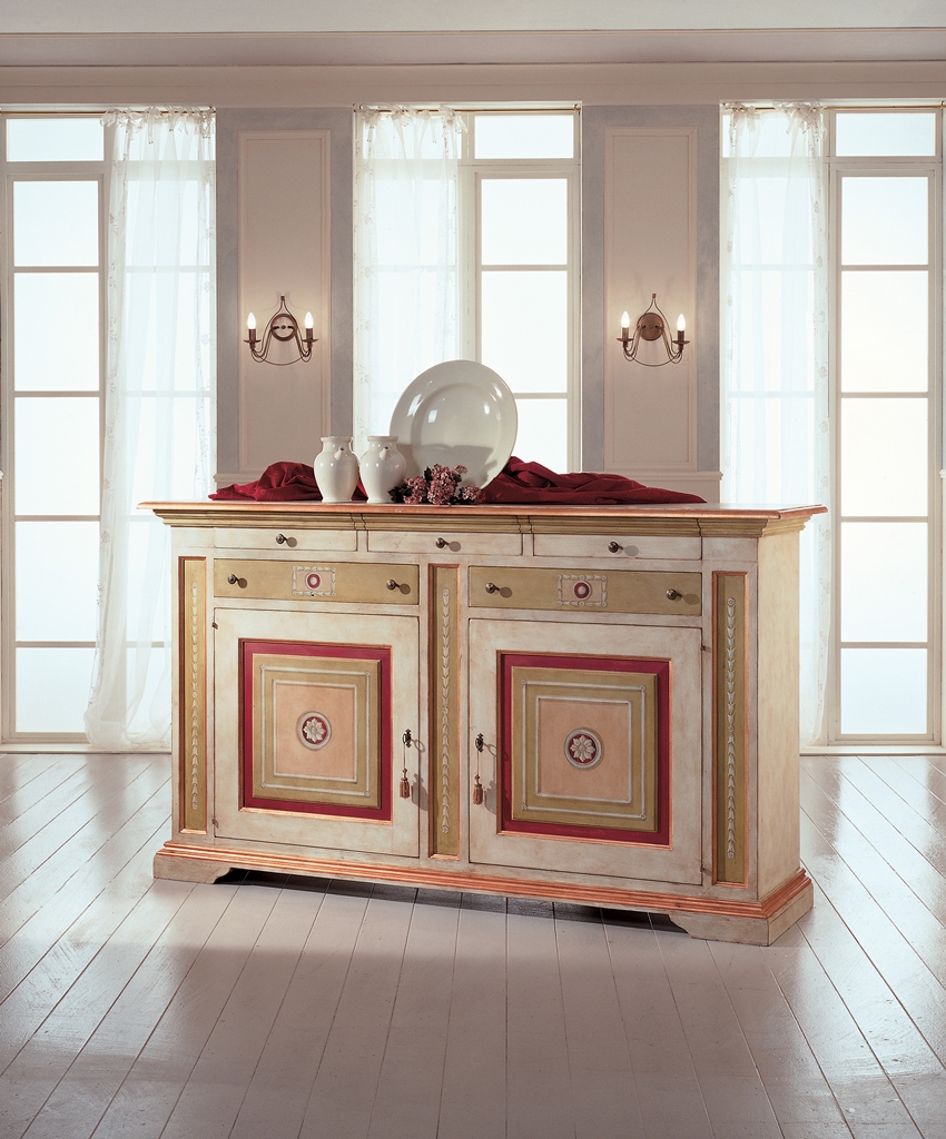 Credenza alta con 5 cassetti, 2 ante - Tiferno Mobili