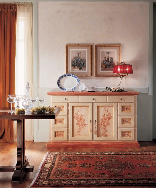 Credenza 9 cassetti, 2 ante