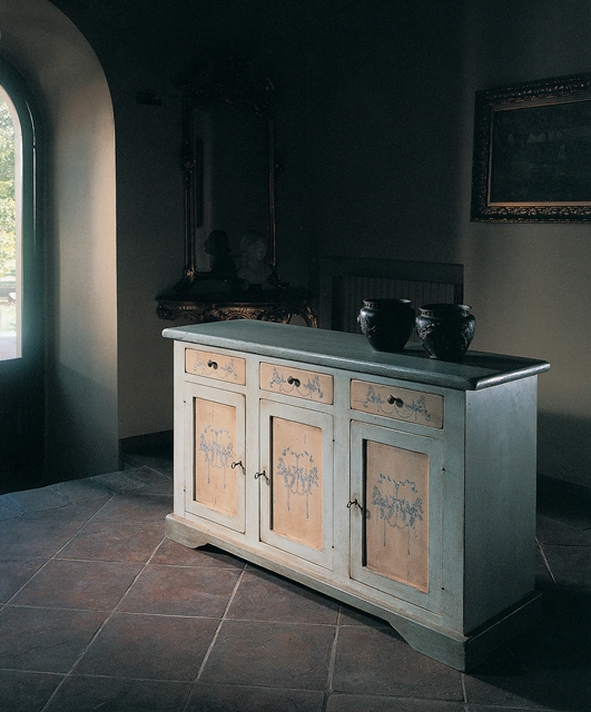 Credenza sagomata 3 cassetti, 3 ante