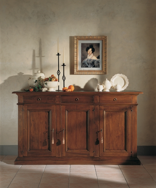 Credenza sagomata 3 cassetti, 3 ante