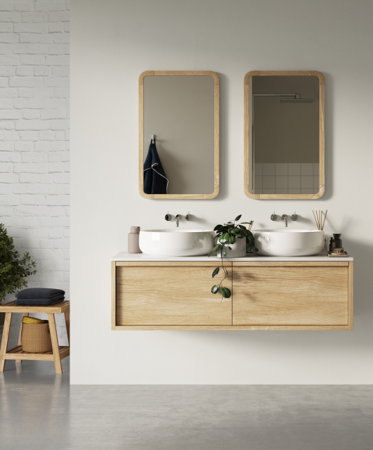 Composizione da bagno in stile scandinavo