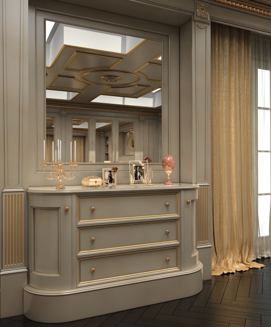 Boiserie Regency laccata tortora